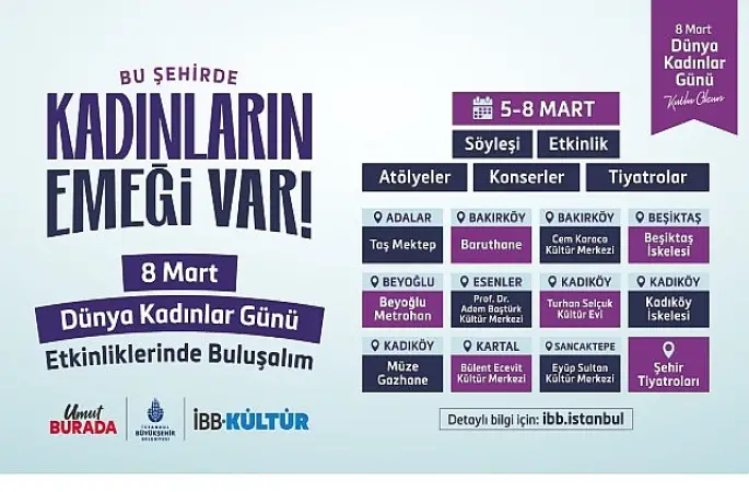 İBB, 8 Mart Dünya Kadınlar Günü'nü Özel Etkinliklerle Kutlayacak